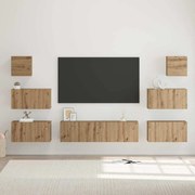 vidaXL Set comodă TV Pe perete 8 pcs stejar artizanal 60 x 30 x 30 cm