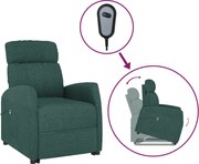 vidaXL Fotoliu cu ridicare, verde închis, material textil