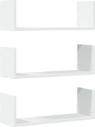 vidaXL Rafturi de perete, 3 buc., alb, 58x18x18 cm, lemn prelucrat