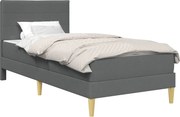 vidaXL Cadru de pat Gri închis 90 x 190 cm Poliester
