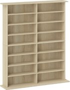 HOMCOM Dulap Bibliotecă pentru CD-uri cu 16 Rafturi, Design Modern, din Lemn, 106,5x24x126,3 cm, Natur | Aosom Romania