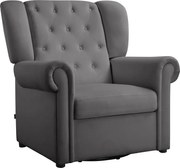 Fotoliu gri balansoar/chesterfield cu tapițerie din catifea Lillyse – Støraa