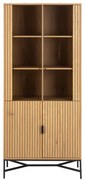 Vitrină în culoare naturală cu aspect de lemn de stejar 80x180x40 cm Jaipur – Actona