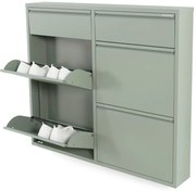 Pantofar verde prăfuit cu deschidere înclinată din metal 98x86x15 cm Billy – Spinder Design