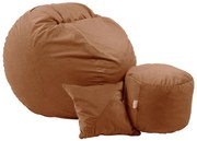 Set Fotoliu Matusalem cu Otoman (suport picioare) si Perna, Material Textil - Terracotta Orange