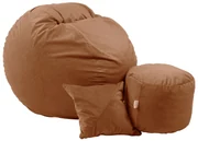 Set Fotoliu Matusalem cu Otoman (suport picioare) si Perna, Material Textil - Terracotta Orange