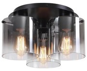 Plafonieră Searchlight SWEDEN 88911-3BK - 3xE27/60W/230V, Ø39 cm, negru/fumuriu