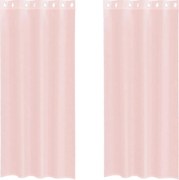 vidaXL Perdele Voile cu Oelii 2 buc Roz deschis 140x245 cm