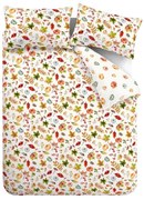 Lenjerie de pat albă-portocalie pentru pat dublu 200x200 cm Autumn Pumpkins – Catherine Lansfield