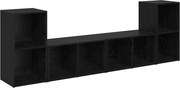 vidaXL Set comodă TV 4 pcs Stejar Negru 37 x 37 x 72 cm Lemn compozit