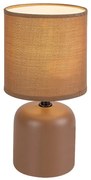 Lampa de masa ceramica si abajur maro Daphni