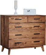 Comodă lemn masiv Timeless 3+2 Sertare Whisky, 98 × 45 × 85 cm
