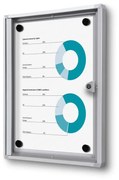 Vitrina informații interioare Economy 1 x A4 - spate din tablă, ignifugă, aluminiu