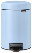 Cos de gunoi cu pedala Brabantia NewIcon 1005524, 3 L, Inchidere lina, Baza antiderapanta, Albastru deschis