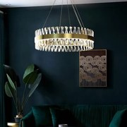 Candelabru cristal Led cu Telecomanda, Elit's, Ayala, 74W Gold