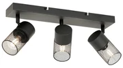 Plafoniera industriala neagra cu 3 spoturi reglabile - Jim