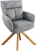 Set de 2 scaune pivotante picioare din lemn Big George verde texturat