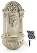 Blumfeldt Lowenstein, fântână de grădină ornamentală, fântănă de perete, 2W, LED-uri solare, aspect de piatră, polyresin