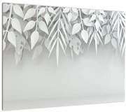 Tablou pe sticlă - Frunze de plasitic (70x50 cm)