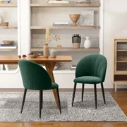HOMCOM Set de 2 Scaune Căptușite fără Cotiere, Scaune pentru Sufrageri sau Bucatarie, 50x54x80 cm, Verde | Aosom Romania