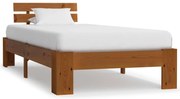 vidaXL Cadru de pat, maro miere, 90 x 200 cm, lemn masiv de pin