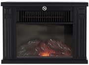 HOMCOM Șemineu electric sobă Stil Contemporan Termostat 600-1200 W Alb | Aosom Romania