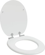 vidaXL Capac de toaletă cu închidere lentă Alb 44 x 38 cm Placă MDF