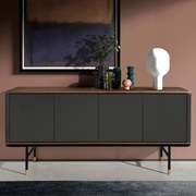 Comoda deosebita design LUX Dark Grey-Walnut 180x45cm