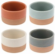 Set de 4 boluri din gresie Natura, 6,5 x 4 cm