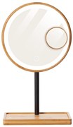 Lanaform - Oglindă cosmetică cu iluminare LED reglabilă, 5V USB, cadru din bambus