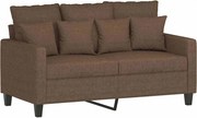 vidaXL Canapea cu 2 locuri, maro, 120 cm, material textil