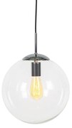 Lampă suspendată scandinavă crom cu sticlă transparentă - Ball 30