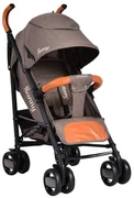 Carucior sport tip umbrela NOVOKIDS™ Sunny, Spatar reglabil 3 trepte, Cadru aluminiu, Insertii piele, Amortizoare, Frana picior,Pliabil, Maron cu Gri