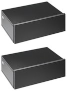 HOMCOM Set 2 Noptiere Suspendate pentru Dormitor, Noptiere Moderne din Lemn cu Fixare pe Perete, 40x30x15cm, Negru | Aosom Romania