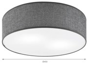Plafonieră SIRJA 2xE27/15W/230V, diametru 45 cm, gri