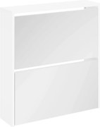 vidaXL Pantofar cu oglindă și 2 niveluri, alb, 63 x 17 x 67 cm