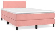 vidaXL Pat box spring cu saltea, negru, 120x190 cm, catifea