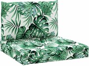 vidaXL Perne pentru paleți, 2 buc., model de frunze, țesătură oxford