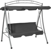 vidaXL Balansoar extensibil cu copertină antracit 198x120x205 cm oțel