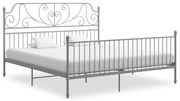 vidaXL Cadru de pat, gri, 200x200 cm, metal