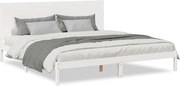 vidaXL Cadru pat foarte lung fără saltea, alb, 180x220 cm lemn masiv