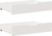 vidaXL Sertare de pat, 2 buc., 85x55x17 cm, alb, lemn masiv de pin