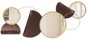 HOMCOM Oglindă Modernă Rotundă de Perete cu Decorațiune 101x41.5 cm, Auriu | Aosom Romania