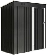 Outsunny Șopron exterior pentru grădină 1,37 m² 163x90x179 cm cu ușă cu încuietoare și grile de ventilație Gri închis | Aosom Romania