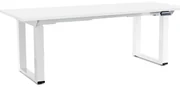 Masă înălțime reglabilă OfficeTech Strong 200 x 80 cm, picioare albe, alb
