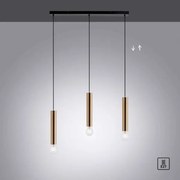 Lustră pe cablu BRUNA 3xE27/60W/230V alamă Leuchten Direkt 15618-60