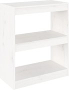 vidaXL Bibliotecă/Separator cameră,alb,60x30x71,5 cm,lemn masiv de pin