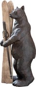 Figurină din rășină urs cu schiuri, H32,5 cm
