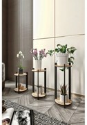 Stand din lemn pentru plante Birou pentru flori rotund - stejar