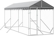 vidaXL Padoc de exterior cu acoperiș argintiu 2x6x2,5m oțel galvanizat